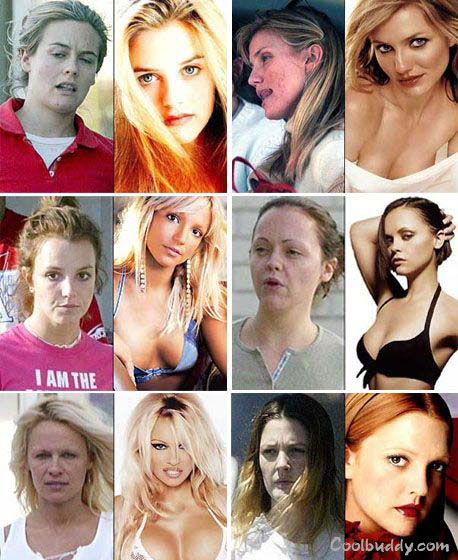 stars with no makeup on. Celebrities without make up