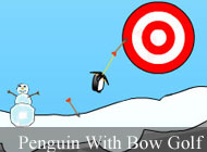 Penguin with bow golf